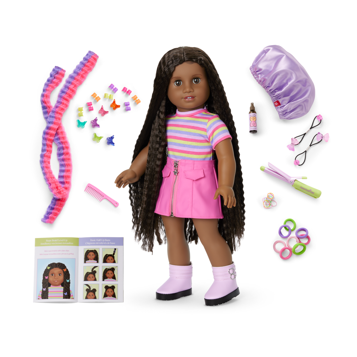 Long Hair Looks™ by Truly Me™ 18-inch Doll #135 & hair accessories D6