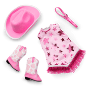 Glam Pink Cowgirl Outfit for 18-inch Dolls Q6
