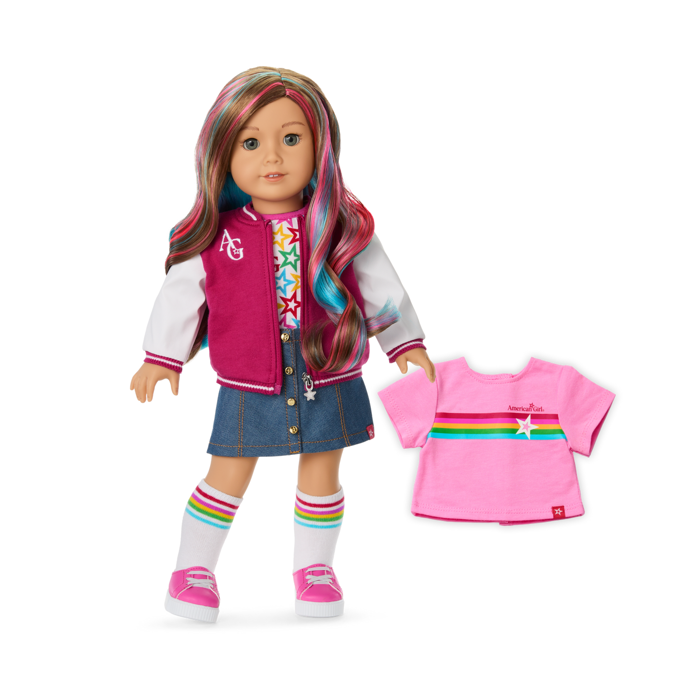 Truly Me™ 18-inch Doll #101 with wavy caramel hair D1
