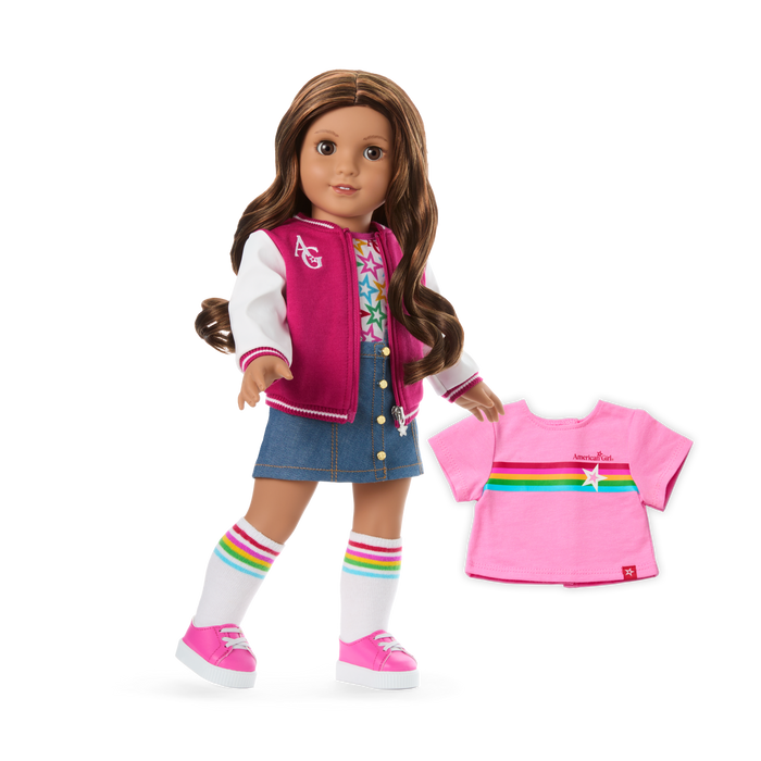 Truly Me™ 18-inch Doll #117 with wavy dark-brown hair R8