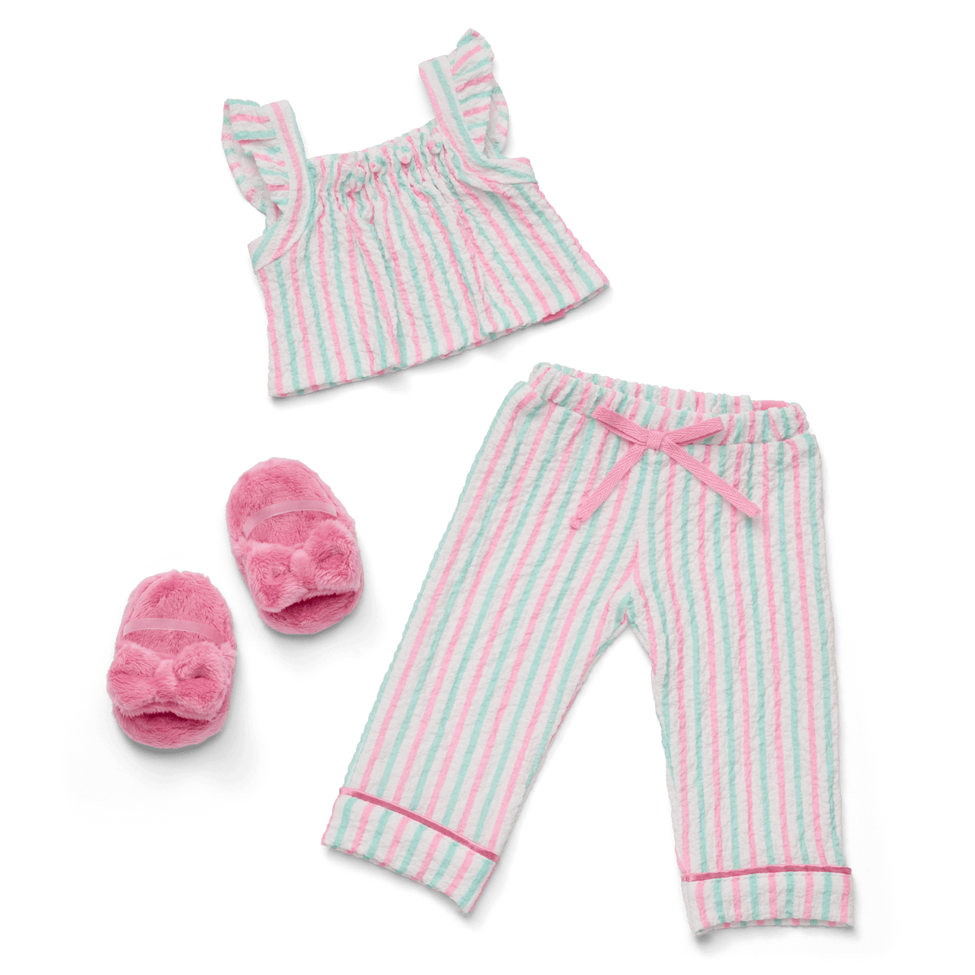 Raquel's™ Coastal Stripes Pajamas for 18-inch Dolls (Girl of the Year™ 2026) F7