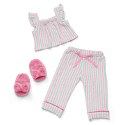 Raquel's™ Coastal Stripes Pajamas for 18-inch Dolls (Girl of the Year™ 2026) F7