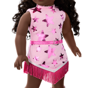 Glam Pink Cowgirl Outfit for 18-inch Dolls Q6