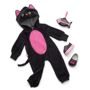 Claws & Cuddles Cat Costume & Trick-or-Treat Set Bundle for 18-inch Dolls G0