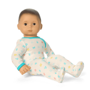 Bitty Baby® Doll #4 with black hair in Pastel Blue S8