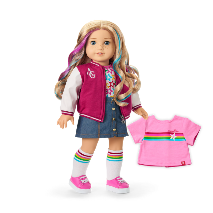 Truly Me™ 18-inch Doll #110 with wavy blonde hair J2