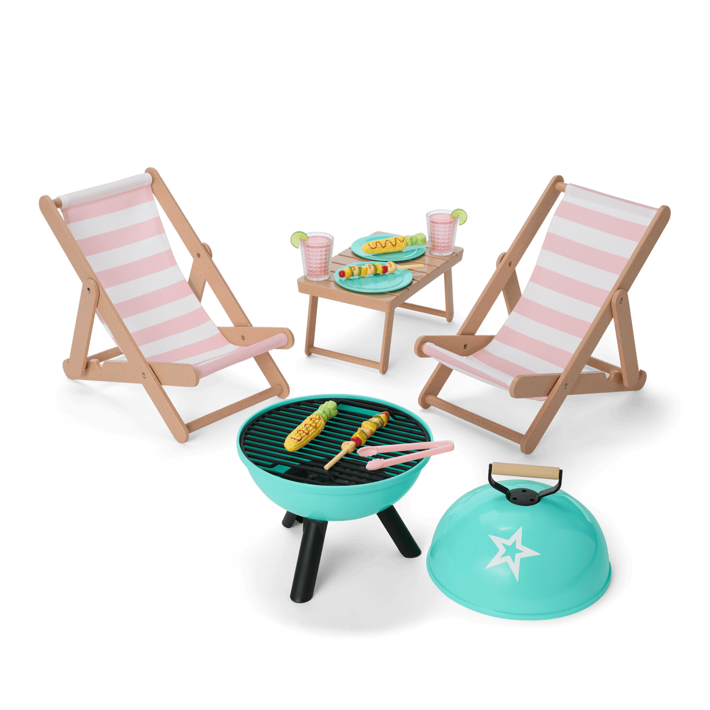 Raquel's™ Beach Chairs & Barbecue Set for 18-inch Dolls (Girl of the Year™ 2026) K7