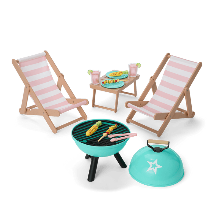 Raquel's™ Beach Chairs & Barbecue Set for 18-inch Dolls (Girl of the Year™ 2026) K7