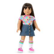 Truly Me™ 18-inch Doll #130 with straight black-brown hair H1