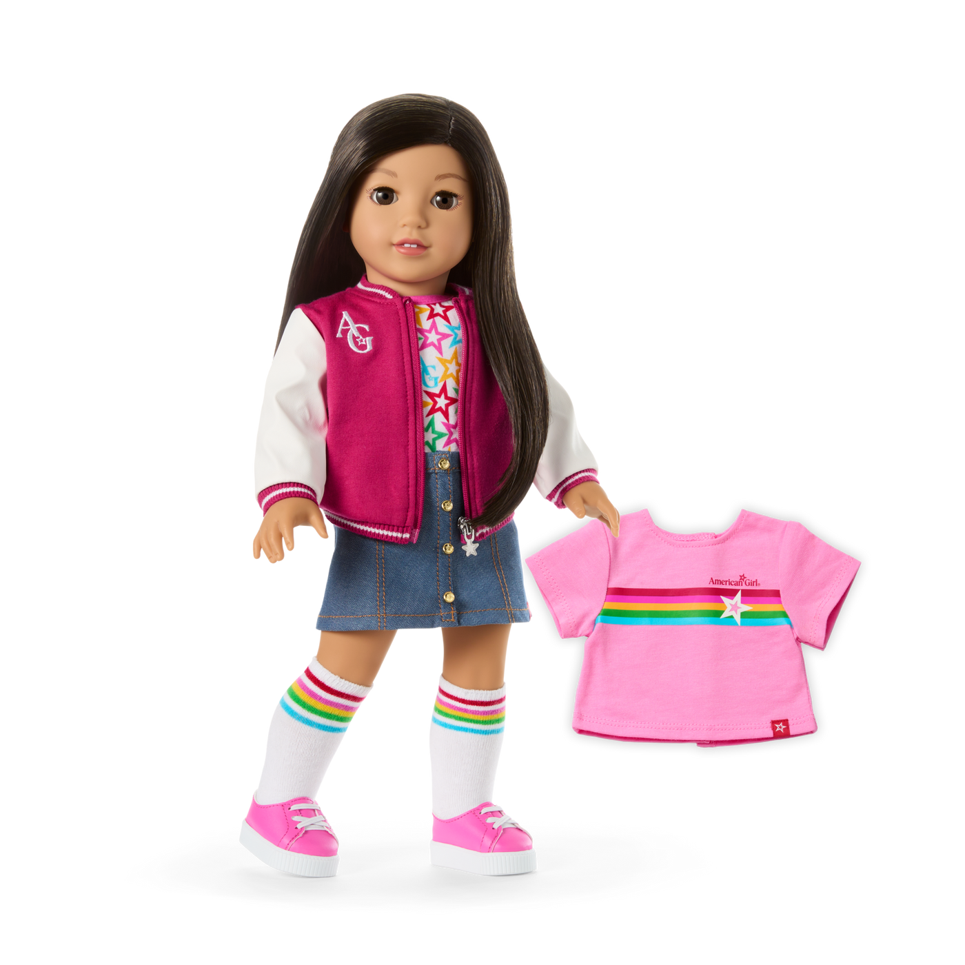 Truly Me™ 18-inch Doll #124 with straight black-brown hair N0