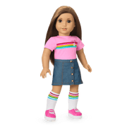 Truly Me™ 18-inch Doll #107 with straight brown hair B7