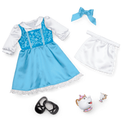 American Girl® Disney Princess Belle Blue Dress, Mrs. Potts, Chip & Accessories for 18-inch Dolls A0