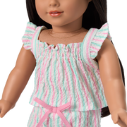 Raquel's™ Coastal Stripes Pajamas for 18-inch Dolls (Girl of the Year™ 2026) F7