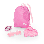 Pink Spotted Cow Backpack & Accessory Set for 18-inch Dolls A6