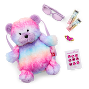 Colorful Teddy Bear Backpack & Accessory Set for 18-inch Dolls Y4