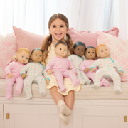 Bitty Baby® Doll #1 with black hair in Pastel Blue E6