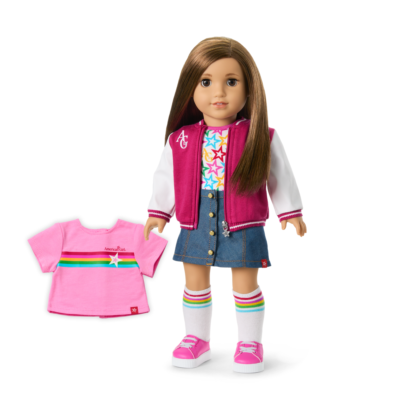 Truly Me™ 18-inch Doll #107 with straight brown hair B7