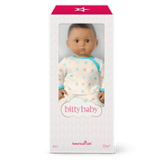 Bitty Baby® Doll #5 with dark-brown hair in Pastel Blue X6