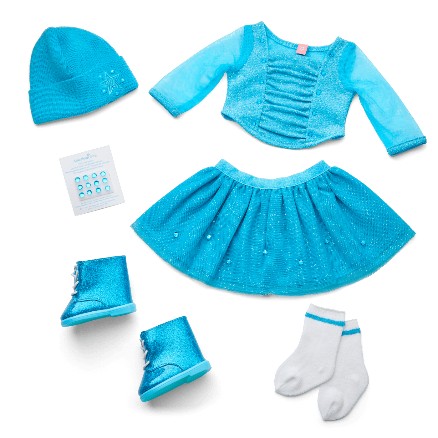 December Blue Brilliance Topaz Outfit for 18-inch Dolls O7
