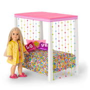 Julie’s™ Groovy Bed & Bedding for 18-inch Dolls (Historical Characters) M2