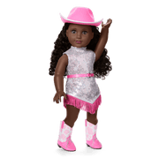 Glam Pink Cowgirl Outfit for 18-inch Dolls Q6