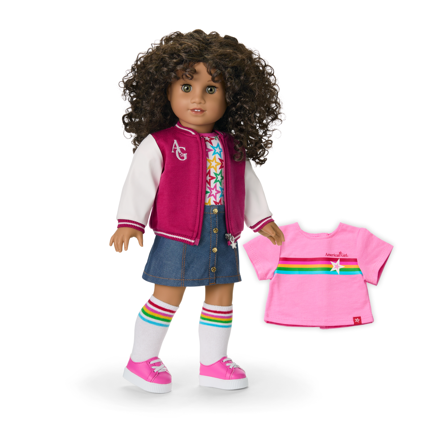 Truly Me™ 18-inch Doll #132 with curly dark-brown hair C7