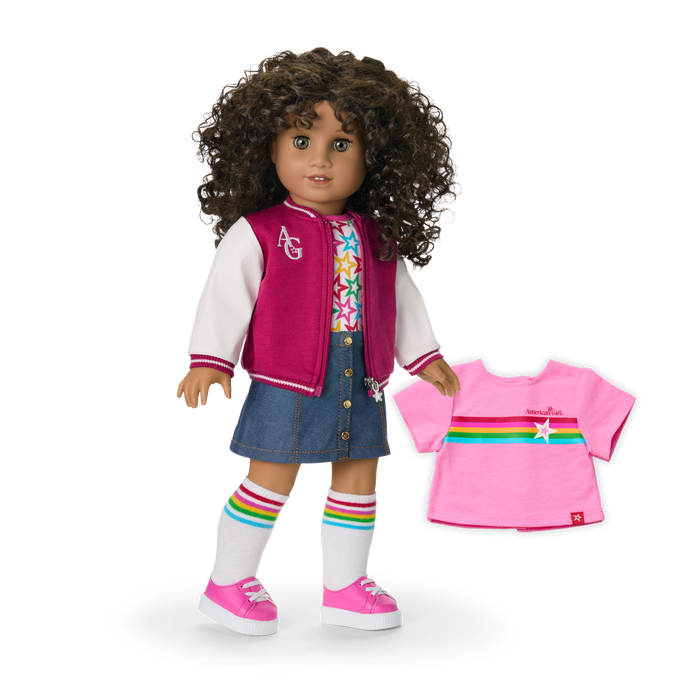 Truly Me™ 18-inch Doll #132 with curly dark-brown hair C7