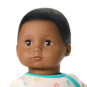 Bitty Baby® Doll #1 with black hair in Pastel Blue E6