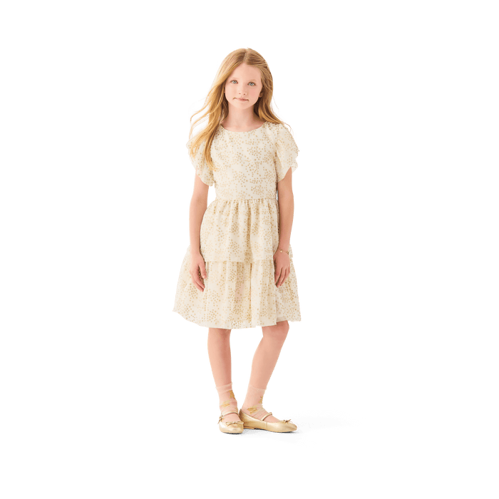 American Girl® x Janie and Jack Sparkly Cream Celebration Dress for Little Girls & Girls M8