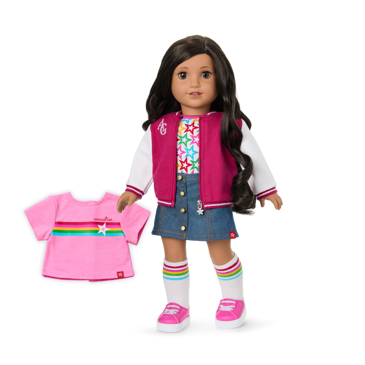 Truly Me™ 18-inch Doll #108 with curly black-brown hair W4