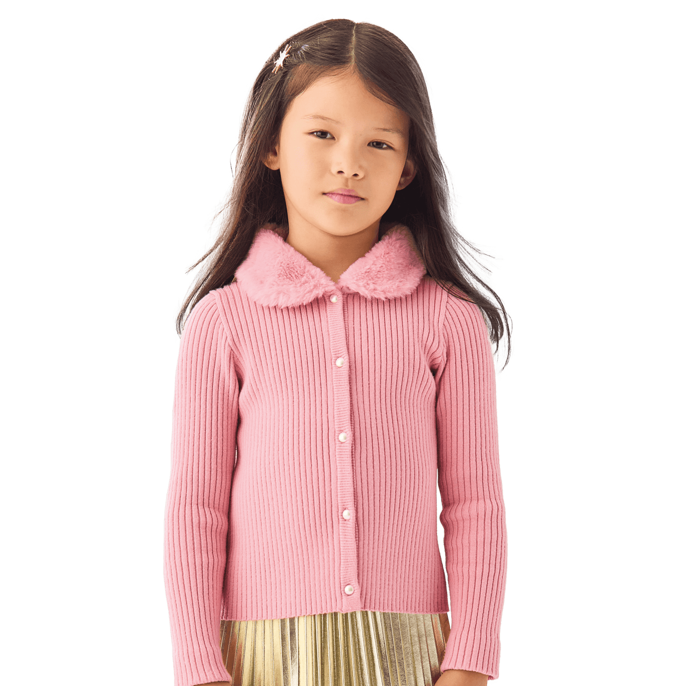 American Girl® x Janie and Jack Rosy Ribbed Cardigan for Girls A7
