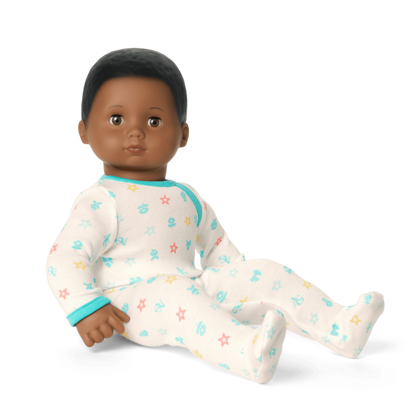 Bitty Baby® Doll #1 with black hair in Pastel Blue E6