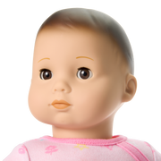 Bitty Baby® Doll #2 with brown hair in Pastel Pink G5