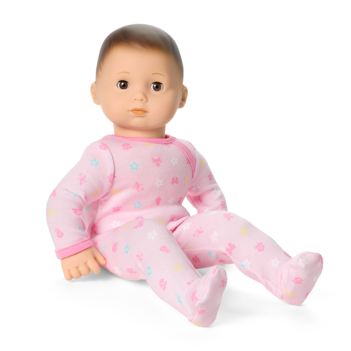 Bitty Baby® Doll #2 with brown hair in Pastel Pink G5