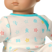 Bitty Baby® Doll #5 with dark-brown hair in Pastel Blue X6