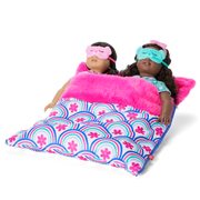 Best Sleepover Ever! Sleeping Bag Set for Two 18-inch Dolls T4