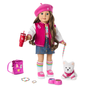 Truly Me™ 18-inch Doll #126 with wavy brown hair M1
