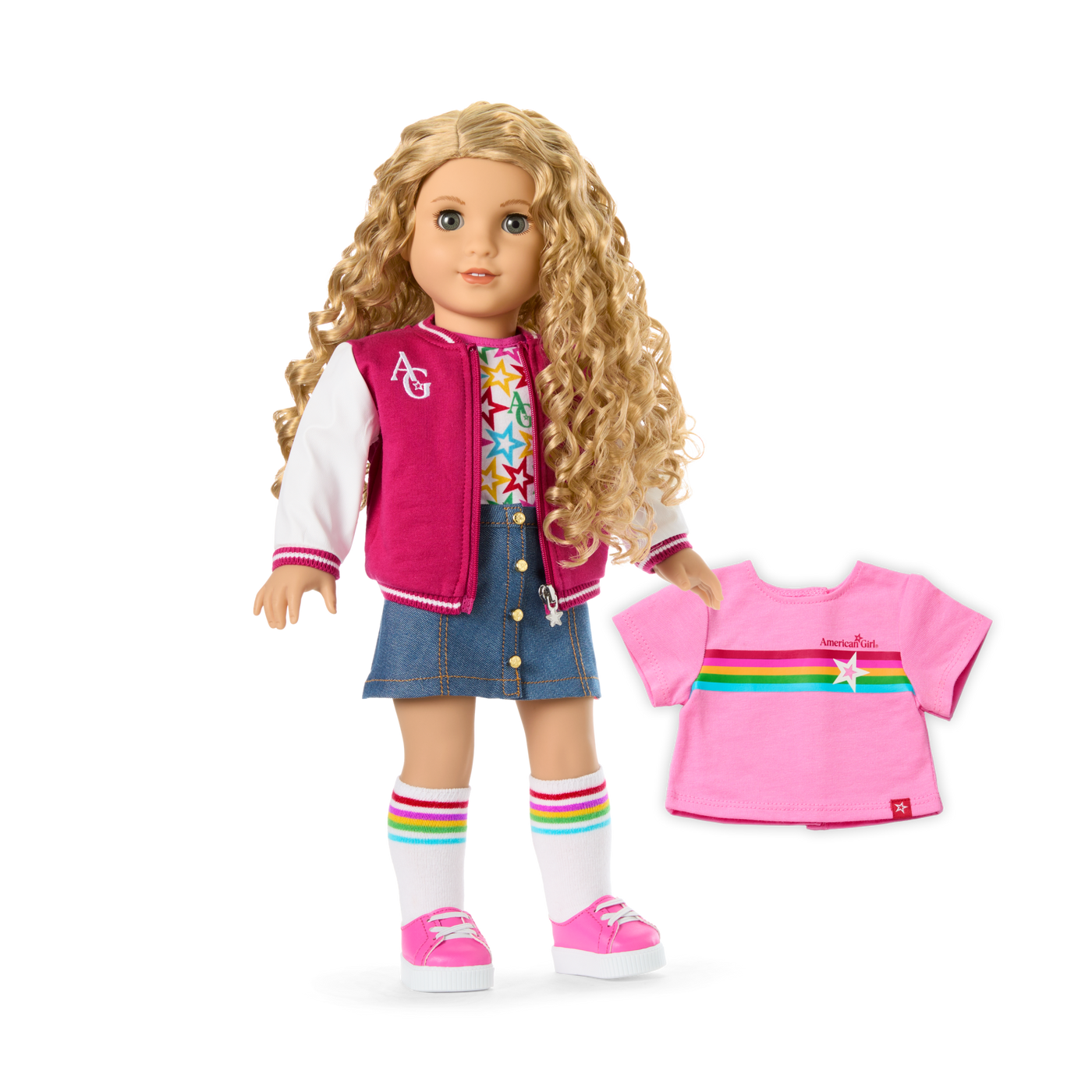 Truly Me™ 18-inch Doll #115 with curly blonde hair A1