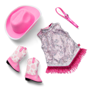 Glam Pink Cowgirl Outfit for 18-inch Dolls Q6