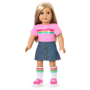 Truly Me™ 18-inch Doll #100 with straight layered blonde hair K1