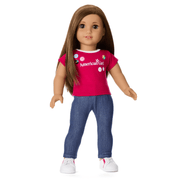 Matching AG™ Grin Pins Ringer Tee Set for Girls & 18-inch Dolls F4