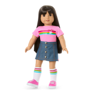 Truly Me™ 18-inch Doll #130 with straight black-brown hair H1