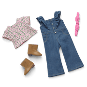Western Flowers Denim Jumpsuit for 18-inch Dolls A3