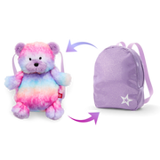Colorful Teddy Bear Backpack & Accessory Set for 18-inch Dolls Y4