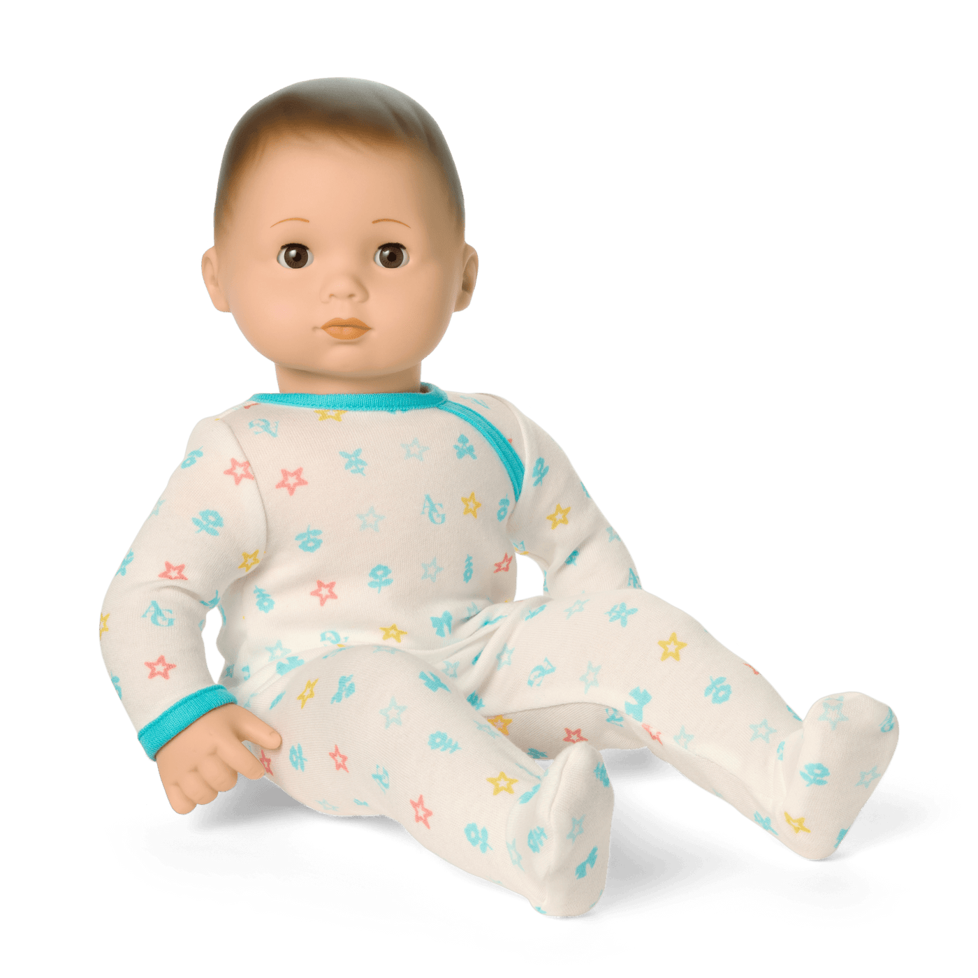 Bitty Baby® Doll #2 with brown hair in Pastel Blue C4