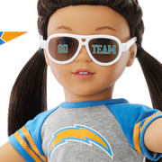 American Girl® x NFL Los Angeles Chargers Fan Outfit & Accessories for 18-inch Dolls W0