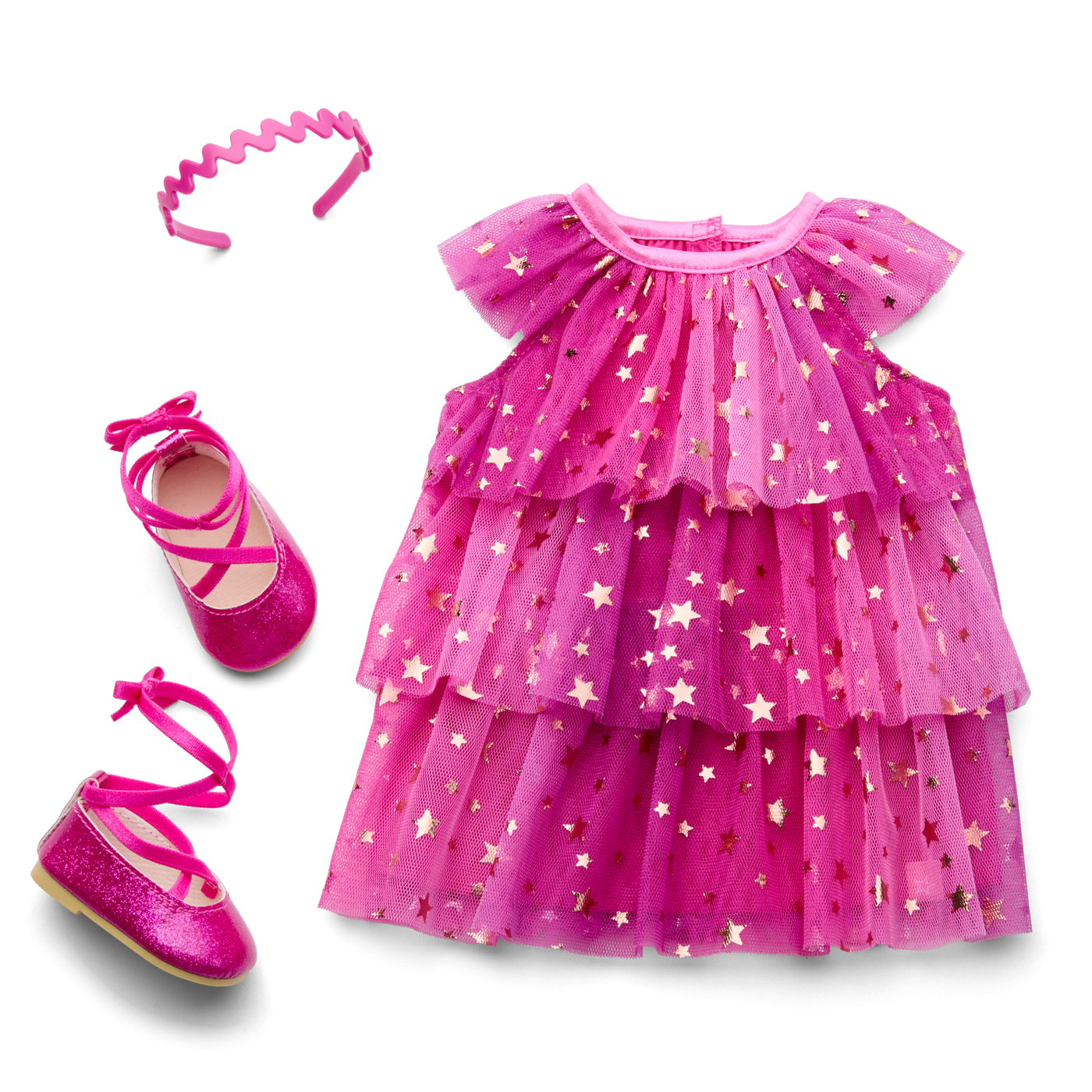 Pink Party-Ready Dress for 18-inch Dolls Q3