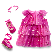 Pink Party-Ready Dress for 18-inch Dolls Q3