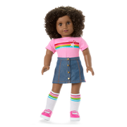 Truly Me™ 18-inch Doll #112 with curly dark-brown hair A1