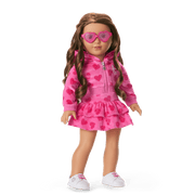 Pink Hearts Hoodie Dress for 18-inch Dolls V9